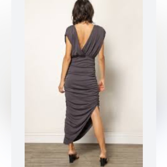 Line and Dot Desiree Ruched Midi Dress - Picture 2 of 10